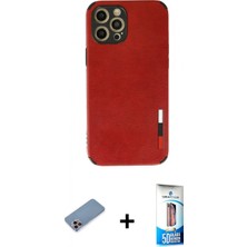 İlk El Grup Ieg™ iPhone 12 Pro Max Doruk Asil Koleksiyonu - Siyah 5d Eko Cam Ekran Koruyucu + Pembe Shine Kamera Lens Koruma Cam
