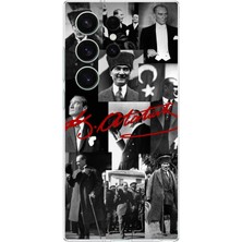 TechTree Samsung Galaxy S26 Ultra Uyumlu Kırmızı Mustafa Kemal Atatürk Imza Baskılı Silikon Kılıf