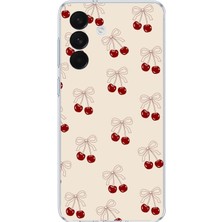 TechTree Samsung Galaxy S26+ Plus Uyumlu Fiyonklu Kirazlar Baskılı Silikon Kılıf