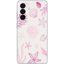 TechTree Samsung Galaxy S26+ Plus Uyumlu Pembe Deniz Yıldızı ve Kabuk Baskılı Silikon Kılıf