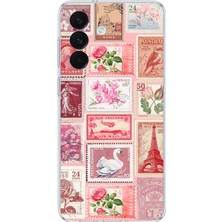 TechTree Samsung Galaxy S26+ Plus Uyumlu Pembe Posta Pulları Baskılı Silikon Kılıf