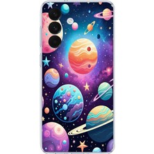 TechTree Samsung Galaxy S26+ Plus Uyumlu Uzay, Gezegen ve Yıldız Desenli Baskılı Silikon Kılıf