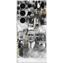 TechTree Samsung Galaxy S26 Ultra Uyumlu Mustafa Kemal Atatürk Kolaj Baskılı Silikon Kılıf