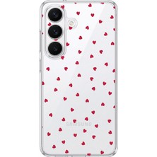 TechTree Samsung Galaxy S26 Uyumlu Kırmızı Kalpler Tasarımlı Baskılı Silikon Kılıf