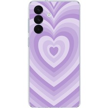 TechTree Samsung Galaxy S26+ Plus Uyumlu Mor Kalp Dalgalar Tasarımlı Baskılı Silikon Kılıf