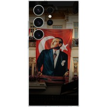 TechTree Samsung Galaxy S26 Ultra Uyumlu Dev Bayrak Detaylı Atatürk Baskılı Silikon Kılıf