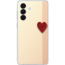 TechTree Samsung Galaxy S26+ Plus Uyumlu Krem Zeminli Kırmızı Kalp Baskılı Silikon Kılıf