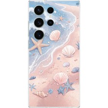 TechTree Samsung Galaxy S26 Ultra Uyumlu Sahil Deniz Kabuğu Baskılı Silikon Kılıf