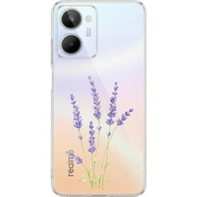 TechTree Realme 10 4g Uyumlu Lavanta Çiçek Tasarımlı Baskılı Silikon Kılıf