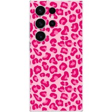 TechTree Samsung Galaxy S26 Ultra Uyumlu Pembe Leopar Tasarımlı Baskılı Silikon Kılıf