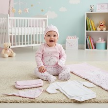 Milays Unisex 0-3 Ay Bebeklere Gaye Organik Balonlu Ayıcık Nakışlı 10 Lu Set