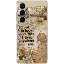 TechTree Samsung Galaxy S26 Uyumlu Kitap Okuyan Kadın Retro Baskılı Silikon Kılıf