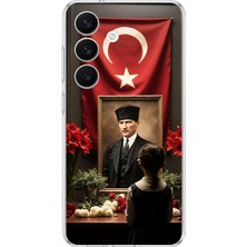 TechTree Samsung Galaxy S26 Uyumlu Atatürk Türk Bayrağı Tablo Baskılı Silikon Kılıf