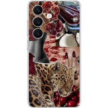 TechTree Samsung Galaxy S26 Uyumlu Leopar Kırmızı Vibes Baskılı Silikon Kılıf