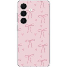 TechTree Samsung Galaxy S26 Uyumlu Pembe Kalpli Fiyonklar Baskılı Silikon Kılıf