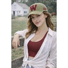 Ritagarcia W Nakışlı Eskitme Model Kadın Beyzbol Şapkası - Vintage Cap