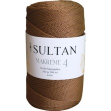 Sultan Makreme 4 ( Makrome ) 2 mm Çanta Supla Örgü Ipi 200 / 2 Adet