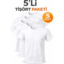 Hanclo 5’li Erkek Basic Tişört Seti – Pamuklu Regular Fit Günlük Rahat T-Shirt