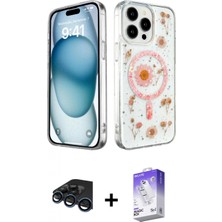 İlk El Grup Ieg™ iPhone 15 Pro Max Kılıf Kozmos Doku - Siyah Bilvis 5in1 3D Magic Cam Ekran Koruyucu + Lacivert Raze Metal Kamera Lens