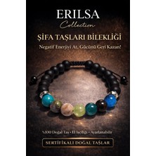 Tesbih Atölyesi Erilsa Sertifikalı Şifa Koruma Kalkan Bilekliği - Apatit - Dumanlı Kuvars Porselen Jasper Yeşim Akik Unakit