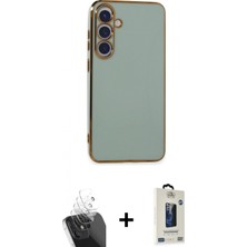 İlk El Grup Ieg™ Galaxy S24 Plus Yankı Serisi - Siyah Bilvis Hayalet Cam Ekran Koruyucu + Şeffaf Kamera Lens Koruma Cam