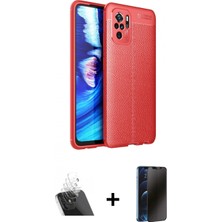 İlk El Grup Ieg™ Redmi Note 10 Kılıf Doruk Klasik Özel Seri - Siyah 3D Antistatik Hayalet Cam Ekran Koruyucu + Şeffaf Kamera Lens Koruma Cam