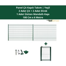 Telfence Panel Çit Takım 6 Metre ( 2 Çit + 2 Direk + Mandallı Kapı ) Avantaj Paketi Bahçe Çiti