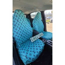 Şimika Lv Desen Otomobil 3D Baskılı Servis Kılıfı Ön ve Arka 4parça Takım 1.kalite Likrali Penye Yıkanabilir Her Araca Uyumlu