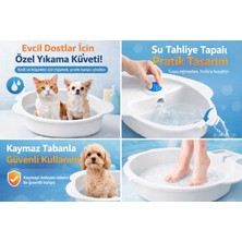 Bozkar Medikal Kedi Köpek Yıkama Küveti | Tahliye Tapalı Pet Banyo Kabı | Kaymaz Tabanlı Evcil Hayvan Yıkama Küveti