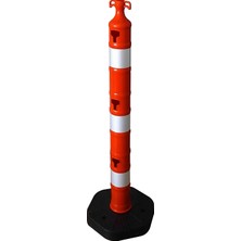 Trafik Plus Dubalı Kırmızı Uyarı Dikmesi, Kauçuk Taban 120X11 cm