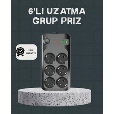 OEMTR Termal Akım Korumalı 6 Lı Uzatma Priz USB Type-C Hızlı Şarj 2500W