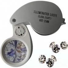 Hayat Store -Mini 40X25MM Takı Büyüteç, Cep Büyüteç, Teftiş, Elmas Pullar, Madeni Kontrol Lup MG21011 ( Lisinya )