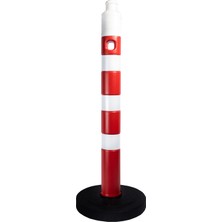 Trafik Plus Dubalı Kırmızı Uyarı Dikmesi, Kauçuk Taban 110X12 cm