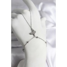 Kyops 316L Çelik Gümüş Renk Kelebek Model Kadın Şahmeran - Lisinya