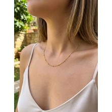 Museum Of You Kadın Gold Renk Minimal Top Zincir Kolye - Xuping