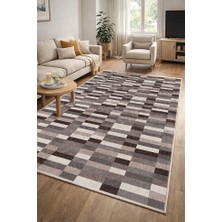 Lioara Home Geometrik Desenli Baskılı Halı – Modern, Kaymaz Taban, Salon & Oturma Odası Için Halı