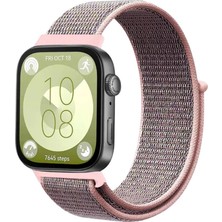 Huawei Fit 4 Hasırlı Cırtcırtlı Kordon - Pembe