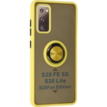 Colezium Galaxy S20 Fe Kılıf Montreal Yüzüklü  Kapak - Sarı
