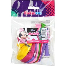 Bafix Balon 12" 4+1 Minnie Happy Helpers Baskılı (8 Li Paket)