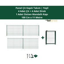 Telfence Panel Çit Takım 11 Metre ( 4 Çit + 4 Direk + Mandallı Kapı ) Avantaj Paketi Bahçe Çiti
