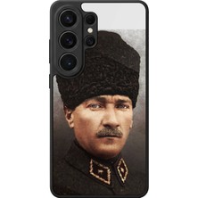 Aksel Kılıf Samsung Galaxy S26 Ultra Uyumlu Glossy Premium Mat Siyah Baskılı Silikon Kılıf