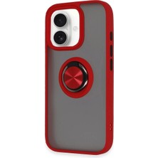 Colezium Iphone 16 Kılıf Montreal Yüzüklü  Kapak - Kırmızı