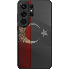 Aksel Kılıf Samsung Galaxy S26 Ultra Uyumlu Glossy Premium Mat Siyah Baskılı Silikon Kılıf