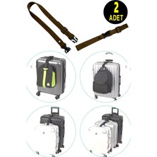 Usin 2 Adet Kahverengi Ayarlanabilir Valiz Çanta Bavul Bagaj Birleştirme Bağlama Askısı Kemeri Kayışı