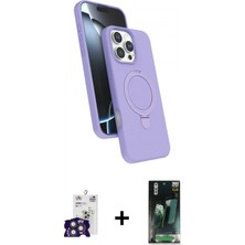 İlk El Grup Ieg™ iPhone 16 Pro Max Iz Işık Koleksiyonu - Siyah 360 Mat Full Body Arka Koruyucu + Titanyum Gri Bilvis Titan Kamera Lens