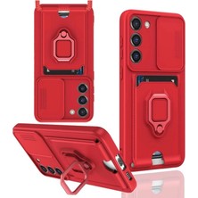 Colezium Galaxy S23 Plus Kılıf Zuma Kartvizitli Yüzüklü  - Kırmızı