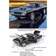 Belirtilmemiş Dodge Charger (1:24, Siyah) - 1970 Dodge Charger Açılabilir Parçalar, 22CM Hızlı ve Öfkeli