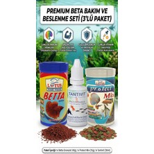 Lotus Beta Granül 100ML ve Protect Mix Balık Yemi + Tantivit Multivitamin (Gelişim, Bakım ve Renk Seti)