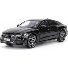 Belirtilmemiş Audi A7 1:24 Sesli Işıklı Çek Bırak Metal Model Diecast Araba Siyah Renk