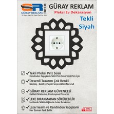 Güray Reklam Çiçek Desenli Tekli Pleksi Priz Süsü - Dekoratif Çerçeve - Gold / Gümüş / Siyah Renk Seçenekli